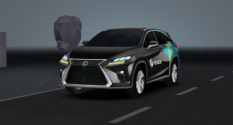 Graphic of a Lexus on a road
